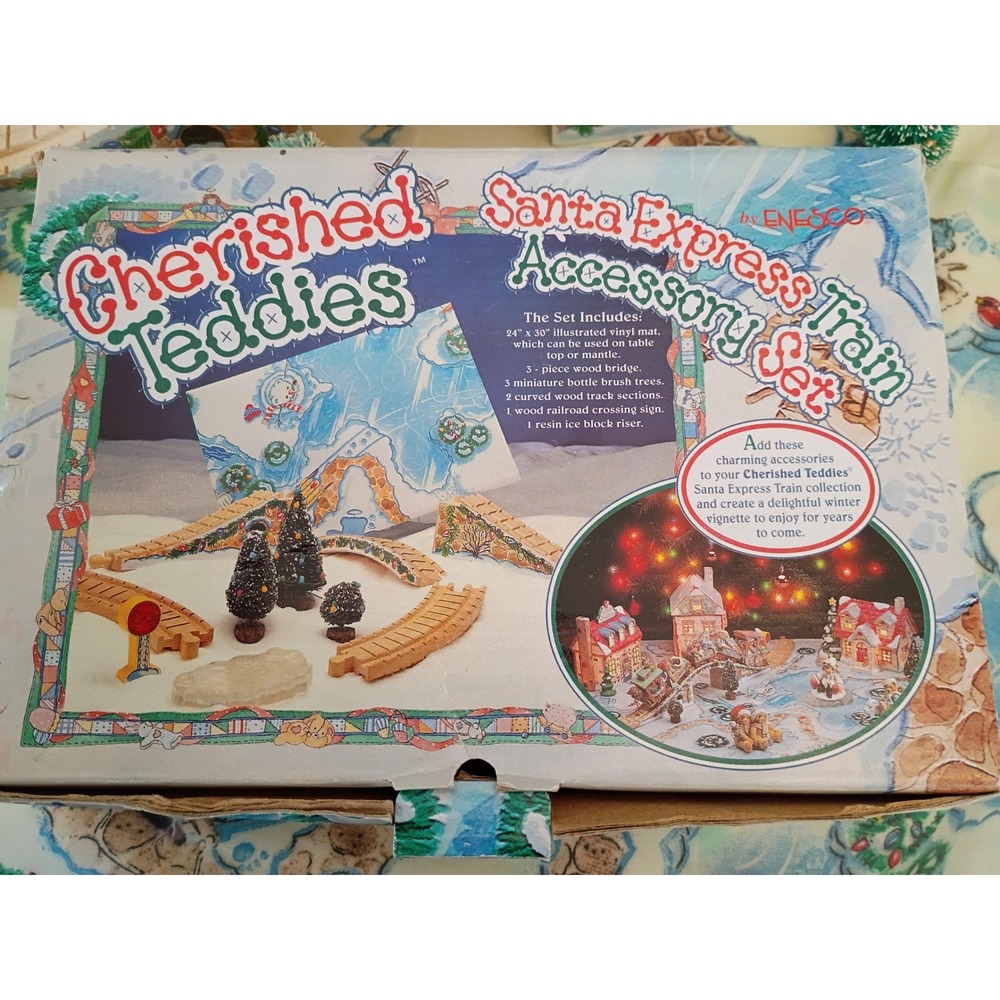 Cherished Teddies Santa Express Train Accessory Set Enesco 935557 Vintage 1996